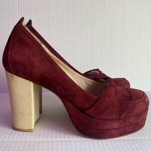 Carin Wester burgundy block heels - Size 40